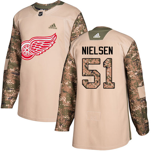 Adidas Red Wings #51 Frans Nielsen Camo Authentic Veterans Day Stitched Youth NHL Jersey